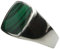 Feiner Siegelring aus 925er Silber mit Malachit, Größe:60 (19 mm)