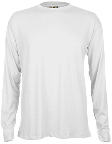 Mens Long Sleeve Premium T Shirts by MIG Sizes S to 4XL - Work Casual Sports (4XL - XXXXL, White)