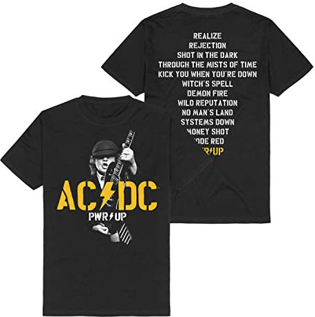 AC/DC - T-Shirt - PWRUP Angus Tracklist - Schwarz - XXL