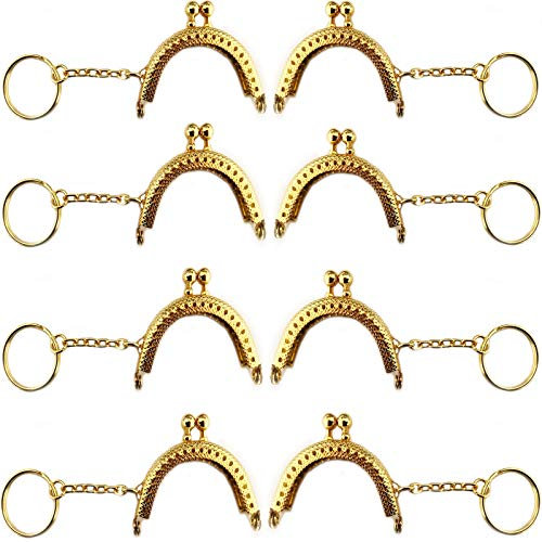 Eterspr 8 Pezzi Chiusura a Bacio con Cornice per Borsa, Chiusura a Gancio per Borsa, Chiusura a Gancio con Cornice ad Arco in Metallo, per Borse, Decorazione Artigianale (Dorata)