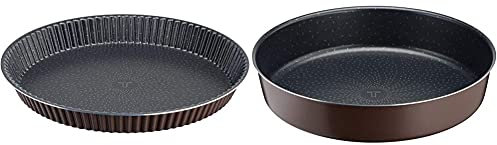 Tefal Perfectbake Moule A Tarte 33cm Aluminium 100% recyclé J5542102 & Perfectbake Moule A Manqué 26cm Aluminium 100% Recyclé J5549702
