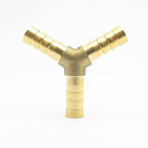 Bclla Zkenyao-Brass Connector 4/5/6/8/10/12/14/16/19mm Hose Brass 3 Way Barbed Pipe Fitting Y Shape Coupler Connector Adapter, Simple to Install (Size : 8mm Barb)