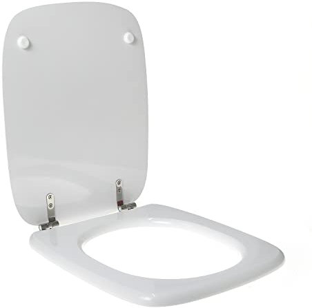 WC-Sitz für CATALANO ESEDRA Holz, hochwertiges Polyester, Scharnier aus Edelstahl, Farbe: Weiß - Verschluss: Lose (Soft Close)