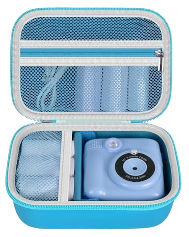 Digital Camera Case Compatible for Agoigo / for Seckton/for DEKER/for Miiulodi/ for Yoophane Kids Camera Waterproof Camera Storage for Cable, Memory Card and Accessories (Bag Only), bule, 17 x 12 x 8