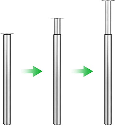 Dhouse Tischbeine Ø 60 mm Tischbeine Höhenverstellbar 710-1100mm Höhenverstellbare Möbelfuß Zylindrisch Metall Tischbeine Geeignet für Bar-Frühstückstisch Schreibtisch Arbeitsplatten(Chrom)