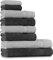 Tuiste Handtuch Set Grau Silbergrau |%100 Baumwolle Frotee Handtücher Set 8 Teilig | 2X Badetücher Set, 4X Handtücher, 2X Gästetücher | Weich und Saugstark | Fabre: Anthrazit Grau - Silbergrau