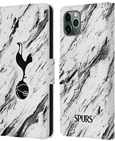 Head Case Designs Officially Licensed Tottenham Hotspur F.C. Black And White Marble Badge Leather Wallet Case Compatible With Apple iPhone 11 Pro Max
