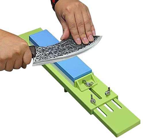 Rosixehird Pierre à aiguiser réglable - Support d'évier pour pierre à aiguiser 12-23 cm - Vert, Bleu, Gris