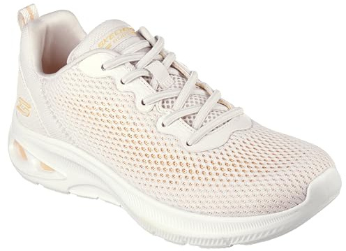 Skechers Bobs Unity Damen-Sneaker, Natürliches und orangefarbenes Netzgewebe, 41 EU