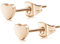 Artskin Herz Ohrringe flach Titan nickelfrei hypoallergen Rose Gold Ohrstecker für empfindliche Ohr zierlich herzförmigen Ohrring für Frauen Mädchen Teenager