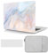 Hülle Kompatibel mit Neues MacBook Air 15 Zoll 2023 Freisetzung A2941 M2 Chip mit Retina Display Touch ID, Plastik Schützend Hartschale Snap Case & Tastaturabdeckung & Tasche, Hellrosa Marmor