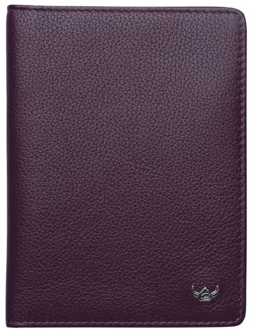 Golden Head Cuero Estuche de identificación Madrid RFID Protect ID Case Amarone Morado Oscuro