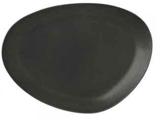 broste Copenhagen Essteller 'Limfjord', Steingut Dunkel Grey, Ø31Xw23Xh2Cm