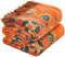 HOORDRY Sofa Throws Blanket Bedspread with Tassels for Sofas Large 3 or 4 Seater 100% Cotton Throws For Bed Sofa Couch Armchair Orange & Green 230×250CM(90×98In)