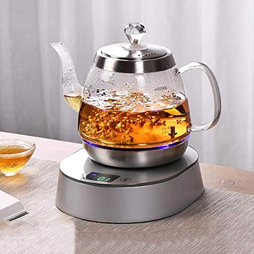 Bouilloire Bouilloire électrique Bouilloire à thé Bouilloire thermostatique avec température réglable Bouilloire électrique en verre sans fil avec passoire 1 L 1000 W Arrêt automatique et protection