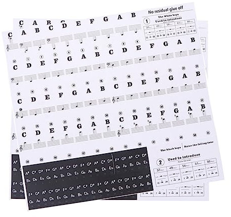 ibasenice 2 Pack Piano Keyboard Sticker Piano Notes Overlay for Electronic Keyboard Stickers