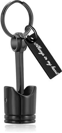 memorial jewelry Auto Teil Einäscherung Urne Schlüsselanhänger für Asche für Männer Motor Kolben Asche Keepsake