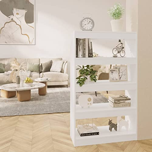 CKioict Eckvitrine Modernes Standregal Wohnzimmermöbel Bücherregal/Raumteiler Weiß 80x30x135 cm Holzwerkstofffür Wohnzimmer, Schlafzimmer, Büro