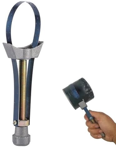 Clé pour Filtre à Huile avec Bande en Acier,Clé de Dépose du Filtre à Huile,Clé Réglable pour Filtre à Huile,Outil de Dépose du Filtre à Huile,Clé à Sangle pour Filtre à Huile Tokaneit