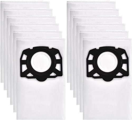 12 Sacchetti per Aspirapolvere KFI 487 Compatibile con Kärcher WD4 KWD4 KNT4 WD5 KWD5 WD6 KWD6 MV4 MV5 MV6, Sacchetti Filtro di Ricambio Compatibile con Kärcher 2.863-005.0