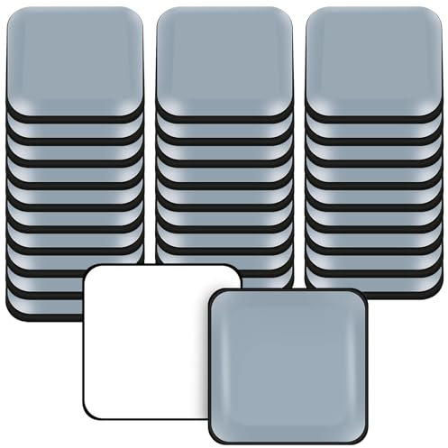 URHRHU 30 Stück Möbelgleiter Teflon Teflongleiter Selbstklebend 30x30mm Stuhlbein PTFE Gleiter Teflon Möbelgleiter Quadratisch Teppichgleiter für Schwere Möbel und Stühle - Quadrat