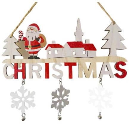 Weihnachtsdekoration, Hängeschild aus Holz, Weihnachts-Willkommensschild zum Aufhängen, Weihnachtsmann O Claus Wandbehang