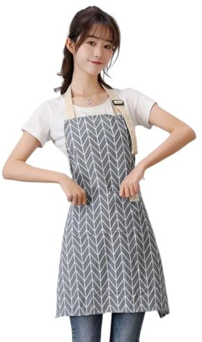 cuhostki Apron for Women Waterproof, Waterproof Vinyl Cooking Apron with Pockets, Kitchen Apron for Baking Grilling Household Cleaning Dishwashing