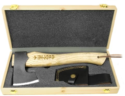 Njord Axt Malin Kohlenstoffstahl 30 cm Eschenholz - Forstaxt Fällaxt Spaltaxt Holzhammer Holz Beil