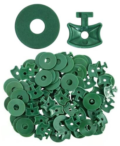 HDGSAFD 100 Pièces De Boucles De Fixation pour Serre Et 100 Pièces De Fixations pour Serre, Outils De Jardin, Accessoires De Serre, Outils De Serre en Plastique