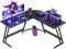 Devoko 130 x 130 cm Scrivania Gaming Angolare, Scrivania Angolare con Supporto per Monitor per Lo Studio, Il Gioco E Il Lavoro, Scrivania Gaming Ergonomica(Carbonio Nero)