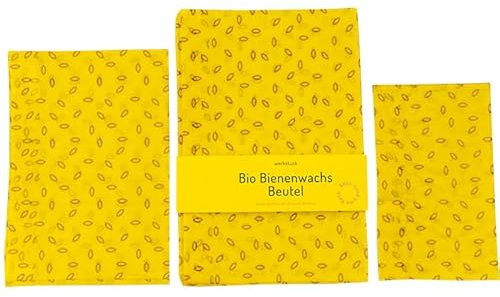 Werkstück Bio Bienenwachsbeutel 3er-Set