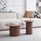 JZGORC 2er-Set Moderner Runder Couchtisch, Römische Säulenbasis, Runder Sofa-Beistelltisch im Landhausstil, Geeignet für Wohnzimmer, Büro – Dunkelbraun