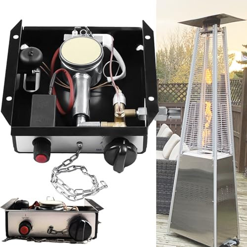 Gas Heizung Kit Ersatz, Ersatz Gasheizungsset Ersatzbrennermodul Propan Gas Glas Rohr Heizung Steuerkasten Ansaugluft Außenheizung Controller Heizung Herd Montage Kit ohne Druckminderventil 4 Löcher