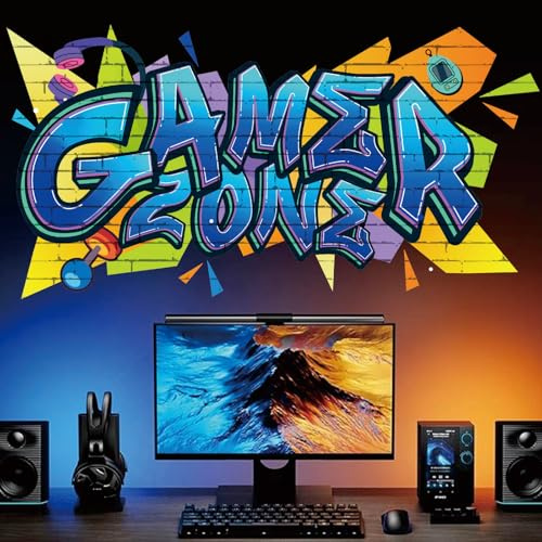 KAIRNE 3D Gamer Zone Wandtattoo Bunte Gaming Bilder,Gaming Aufkleber Schlafzimmer Game Deko Wand für Jugendzimmer Junge Teenager Geschenk Gaming Wandbild für Schlafzimmer