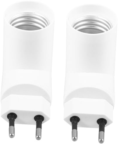 Veemoon 2 Stück Lampenfassung Adapter E27 zu Steckdose Licht Buchse für Glühbirnen Installieren für Zuhause