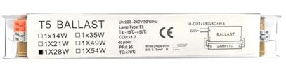 Balasto electrónico T5 de amplio voltaje 220-240 V for lámparas fluorescentes domésticas (rojo)(Ivory)