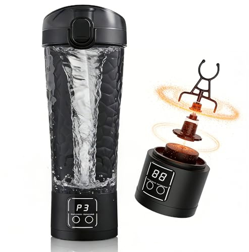 Electric Protein Shaker Bottle, 700ml/24oz Rechargeable Shaker Cup with Removable Base Portable Leakproof Shaker for Protein Shakes for Gym and Travel Mixer Cup for Shakes and Meal Replacements