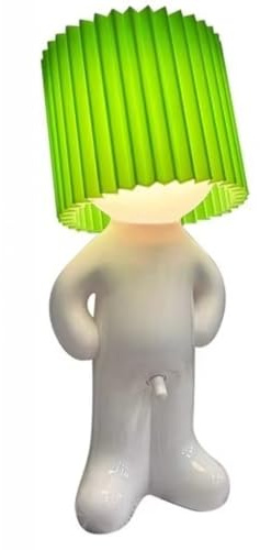 ZWOIVHE Lunikon Larry The Lamp, Kreative Little Shy Man LED Tischleuchte, Lustige Nachttischlampe Mit Schirm, Stimmungsvolle Dekoration (Grün)
