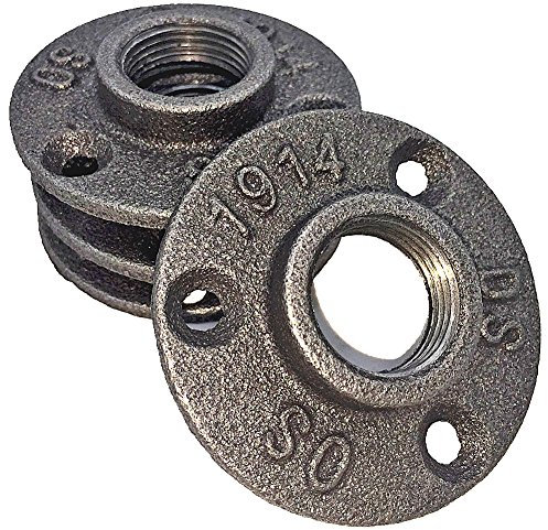 MELARIO 4 stk 1/2 Zoll Flansch Gewindeflansh Temperguss Schwarz Rohr Mit Gewinde Heizung