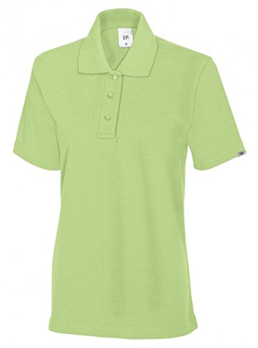 BP 1648-181-78-S Poloshirt für Frauen, 1/2 Ärmel, Polokragen mit Knopfleiste, 64 cm, 220,00 g/m² Stoffmischung, hellgrün, S