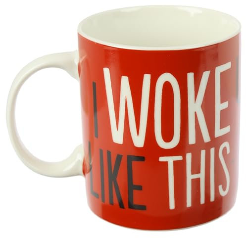 Puckator I Woke Up Like This - Simon's Cat Porcelain Tea Coffee Mug - Funny Home Accessories - Cute Gifts for Girlfriend Large Mugs for Men Women Hot Drinks Cups Presents Secret Santa Gift Cup Set