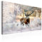 murando - Wandbilder XXL Hirsch 90x60cm Leinwandbild 1 tlg Kunstdruck moderne Wandbilder auf Leinwand Bild Wohnzimmer Wanddekoration Wandbild Leinwandbilder Wand Natur Wald Tier Landschaft Waldtier