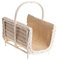 e-wicker24 Alles aus Weide Vollweidener Kaminkorb, naturfarbiger Kaminkorb aus Weide, Weidenkorb für Kaminholz, Kaminkorb Holzkorb (Cremefarben mit Jute)