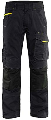 Blaklader 14951330 Service Shorts mit Nageltaschen, Schwarz/Gelb, grootte C146