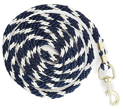 Führstrick für Pferd - Anbindestrick in verschiedenen stylischen Designs, Führleine, Anbindeseil Pony, Esel, Ziege (Blau)