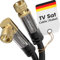 KabelDirekt – SAT Kabel, Koaxialkabel, Satellitenkabel, 90° gewinkelt/gerade – TV Kabel mit F-Stecker, geschirmt, bruchfeste Metallstecker – 7,5 m (ideal für HDTV, Radio, DVB-T, DVB-C, DVB-S, DVB-S2)