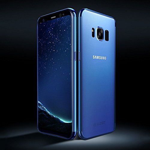 König Design Handyhülle kompatibel mit Samsung Galaxy J3 (2017) Silikon Case Hülle Sturzsichere Back-Cover Handyhülle - Transparent - Blau