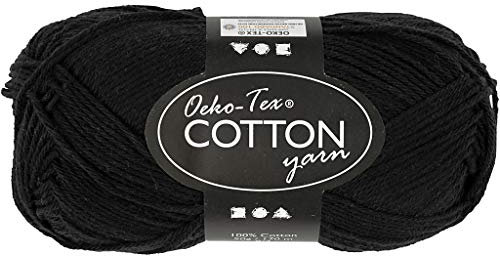 Creativ Filato di cotone, nero, taglia unica