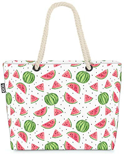 VOID Aquarell Wassermelone Strandtasche Shopper 58x38x16cm 23L XXL Einkaufstasche Tasche Reisetasche Beach Bag