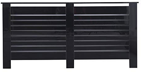 CFDZ Newry High Gloss Radiator Covers,in 4 Sizes,in 4 Colors,Wall Decorative Cabinet,Assemble Needed,78/111.5/151.5/172cmX19X82cm (Black-XL-172cm)